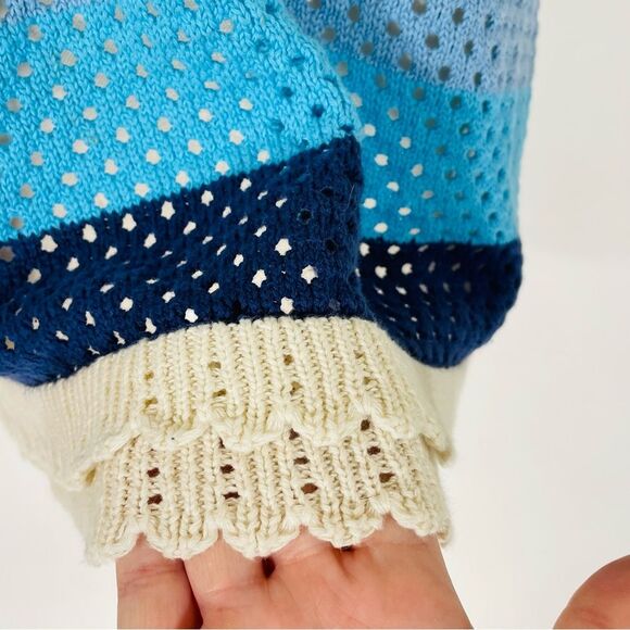 Design 365 Crocheted Blue, Yellow, & White Tank Top Size L - Picture 5 of 9